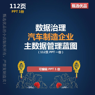 制造业数字化转型数据治理汽车制造业主数据蓝图方案112页PPT