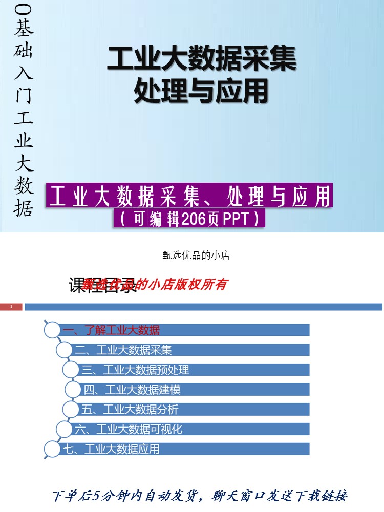 0基础入门工业大数据采集、处理与应用可编辑206页PPT参考材料
