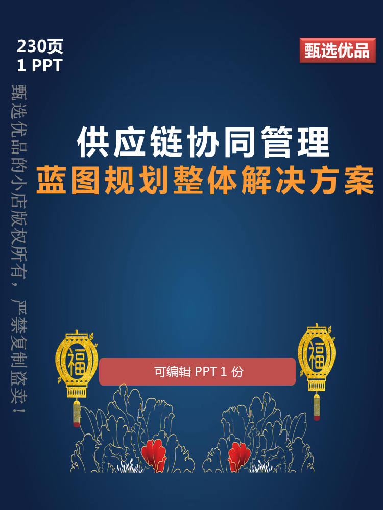 供应链协同管理蓝图规划项目整体解决方案230页可编辑PPT资料