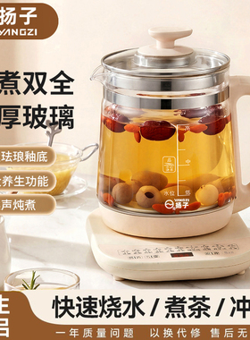 扬子养生全自动家用多功能玻璃茶壶水壶煮茶办公室花茶小型煎药壶
