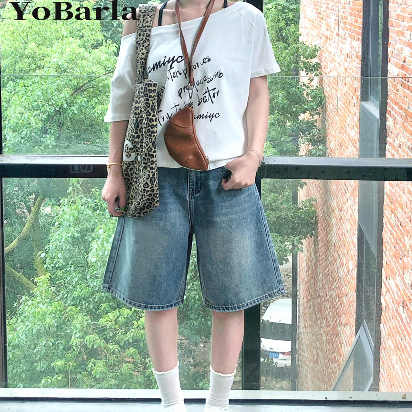 浅色直筒牛仔短裤女大码夏薄款胖mm梨形身材显瘦宽松阔腿五分中裤