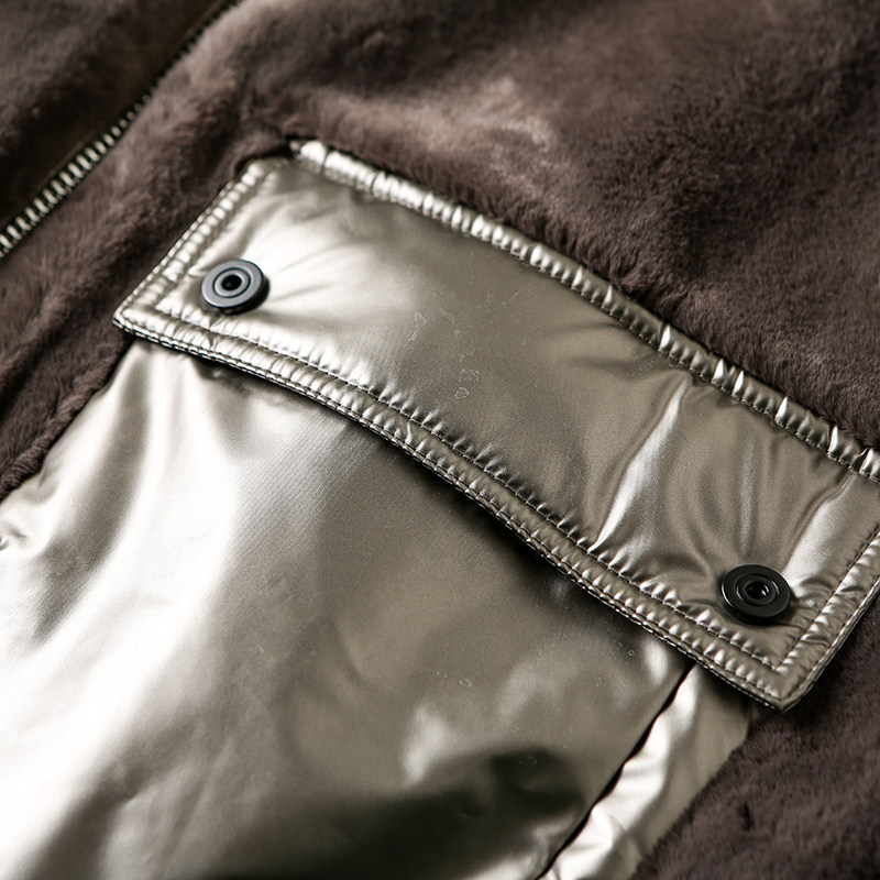 슈퍼 소프트 골드 밍크 모피 다운 재킷 남성 짧은 코트 유행 겨울 두꺼운 패션 남성 후드 탑 L856