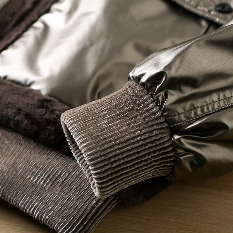 슈퍼 소프트 골드 밍크 모피 다운 재킷 남성 짧은 코트 유행 겨울 두꺼운 패션 남성 후드 탑 L856