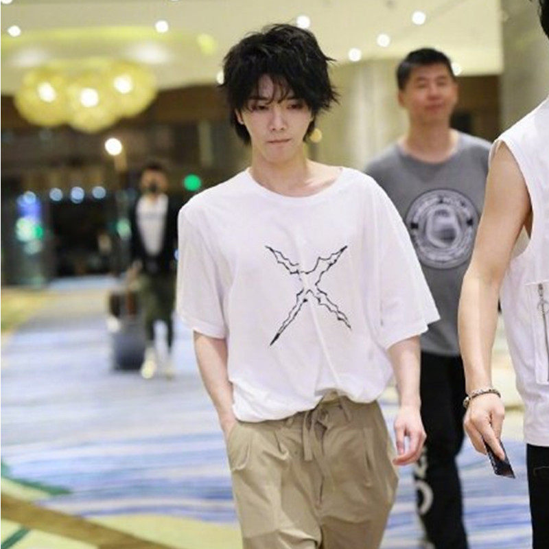 极限挑战公益演唱会华晨宇花花同款白色大码宽松短袖t恤男女衣服在类目 男装, T恤中 - 来自Buy2taobao.com提供专业的淘宝代购服务