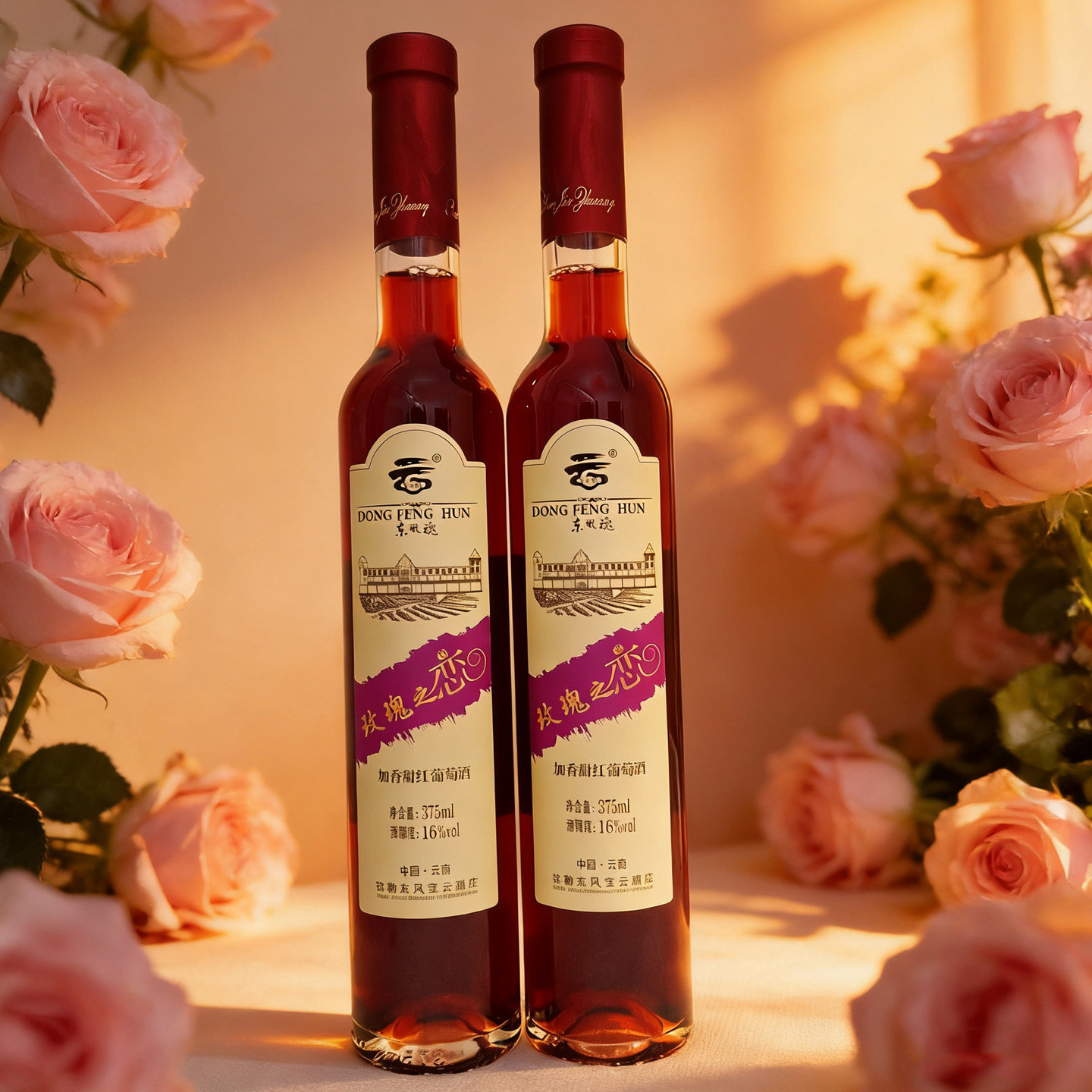 云南弥勒葡萄酒红酒甜酒宝云酒庄玫瑰之恋甜红葡萄酒微醺女性红酒
