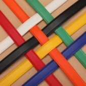 女士皮带自动扣带条无扣头宽2.4厘米卡槽卡扣带身黑色腰带裤 带细