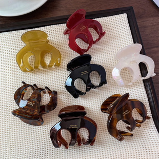 韩国高马尾防塌发夹固定神器醋酸简约南瓜抓夹后脑勺半扎夹子头饰