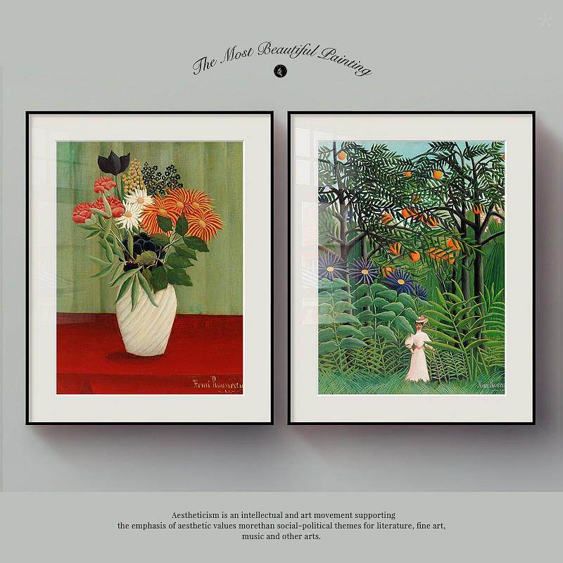 亨利卢梭装饰画现代轻奢原始主义henri rousseau床头画卧室挂画
