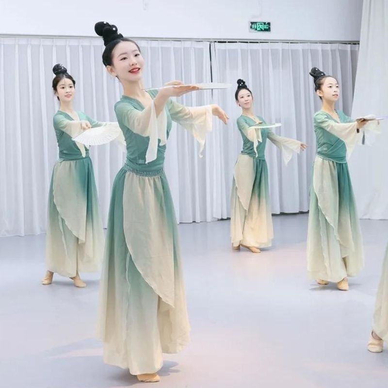 出租古典舞蹈服醉清波绿萝裙剧目民族服装/舞台装
