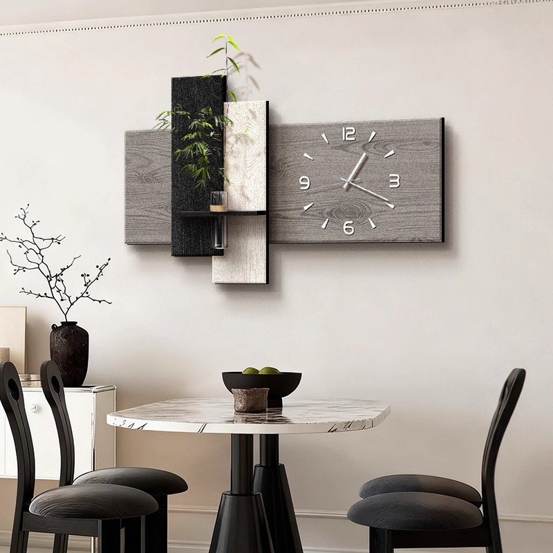 餐厅钟表挂钟客厅2025新款装饰画简约现代创意时钟挂墙高级感挂画
