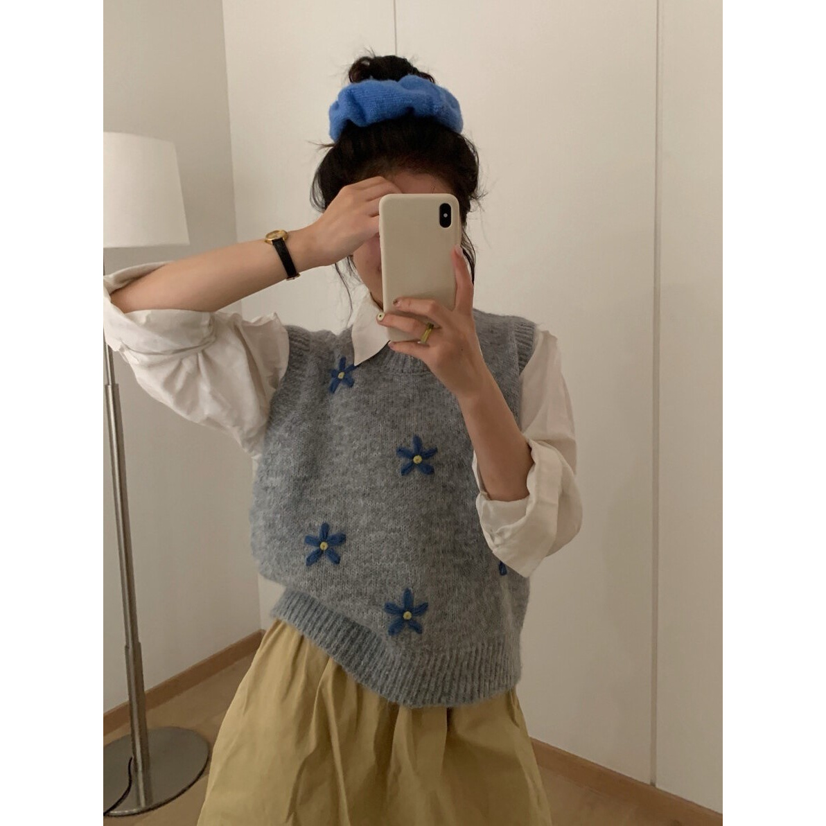 园园美衣韩系手工刺绣花朵针织马