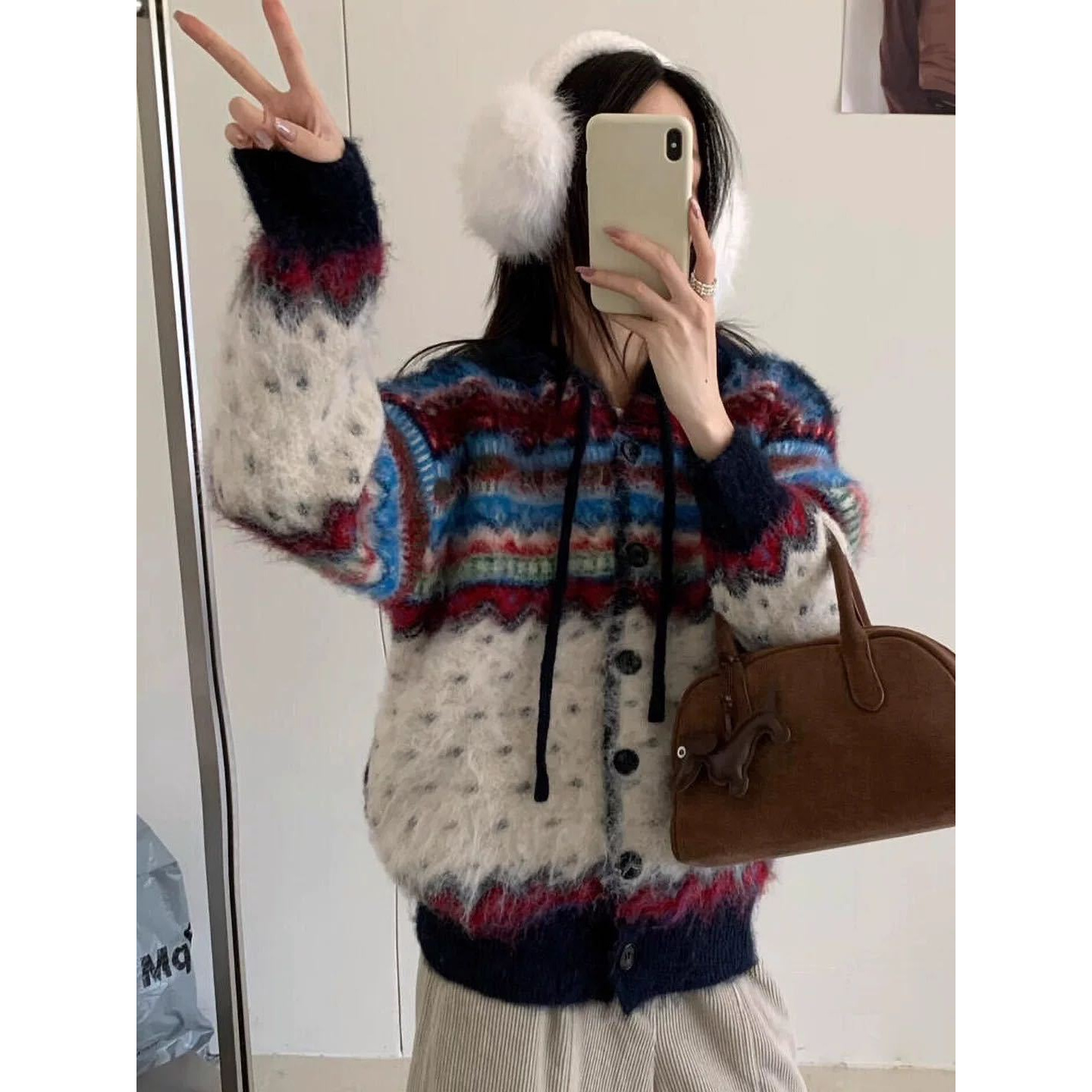 园园美衣韩系费尔岛圣诞氛围感撞