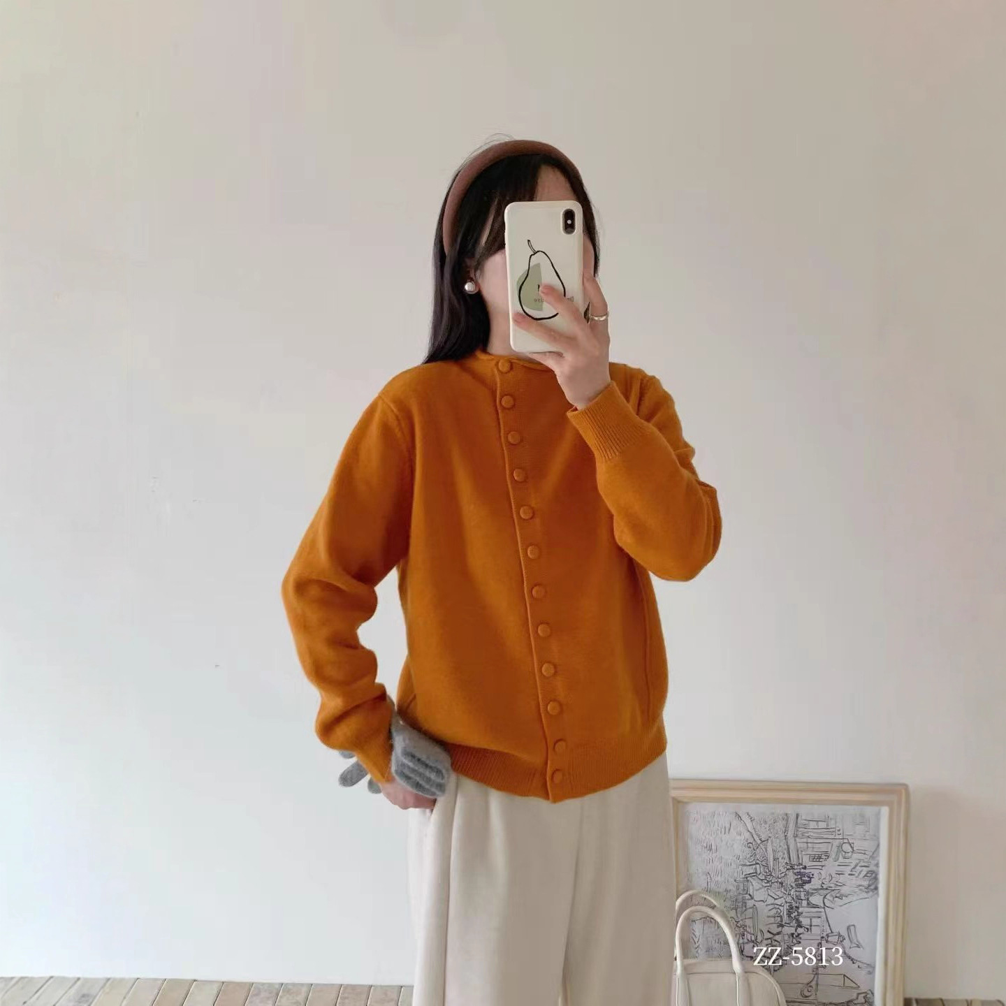 园园美衣毛衣新款加厚保暖排扣套头毛衣软糯学院风毛衣针织衫韩版