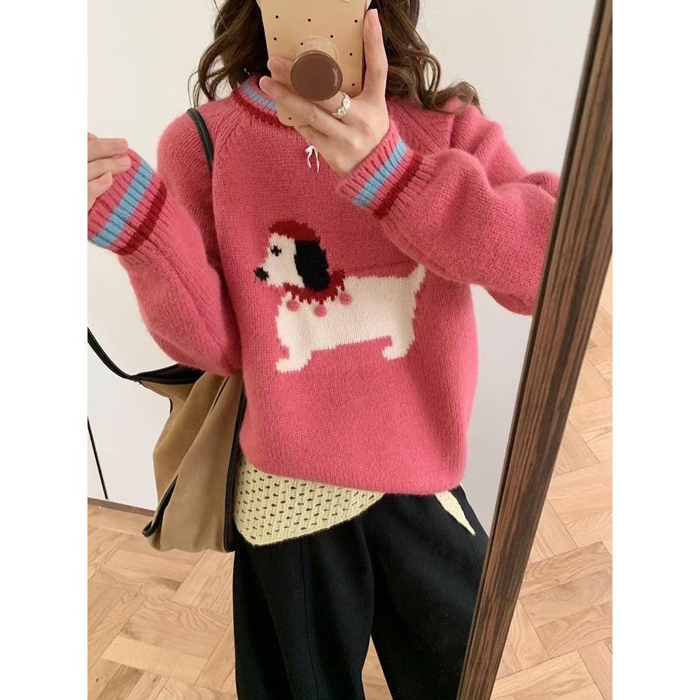 园园美衣圣诞氛围感卡通小狗刺绣