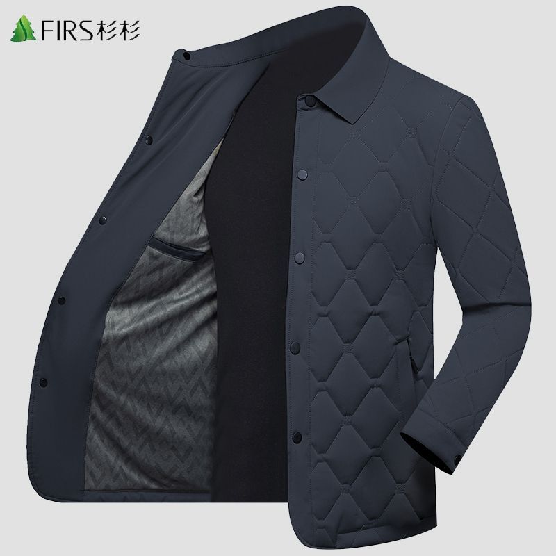 杉杉轻便棉衣男冬季桑蚕丝内胆商务休闲翻领棉袄外套保暖棉服爸爸