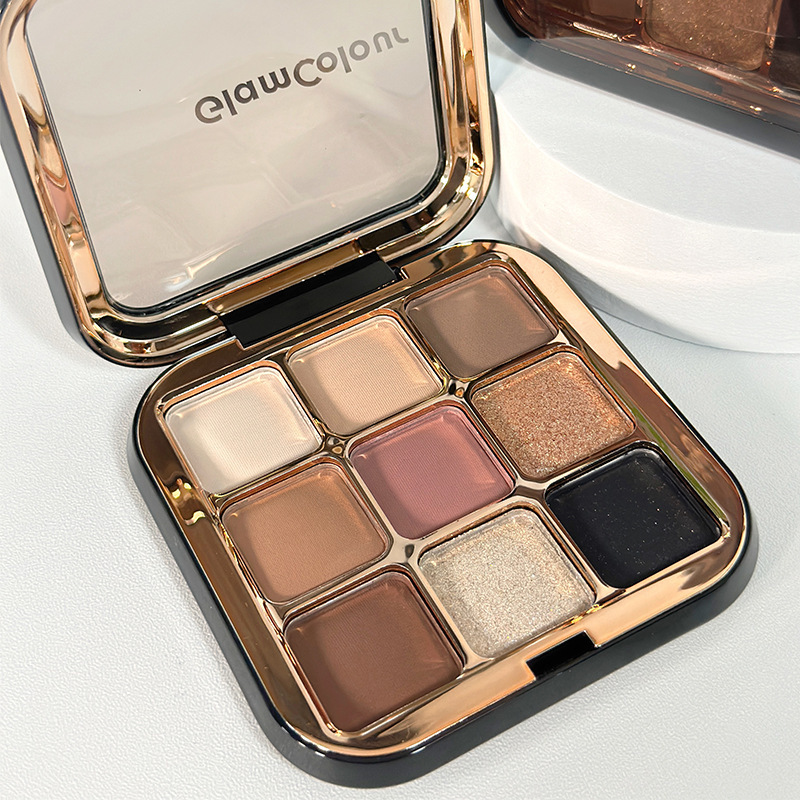 GlamColour眼影盘九色珠光哑光烟熏妆辣妹拽姐纯野妆黑色2025新款