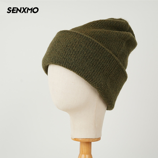 秋冬保暖毛线帽子男女百搭大头围冷帽日系护耳针织帽纯色套头帽潮