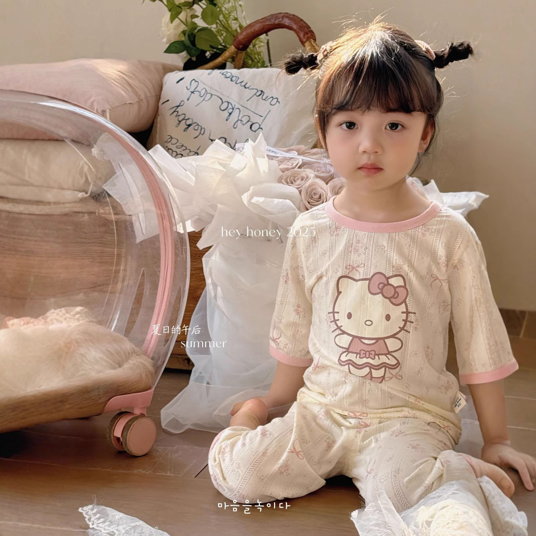 大小卷HeyHoney儿童25夏款半袖呼吸孔卡通两件套装家居服睡衣,童装/婴儿装/亲子装,家居服套装,淘宝优惠券,粉丝福利购,淘宝优惠卷