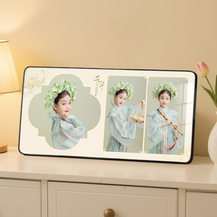 定制儿童成人古风中式 汉服簪花写真相册洗照片做成水晶相框摆台