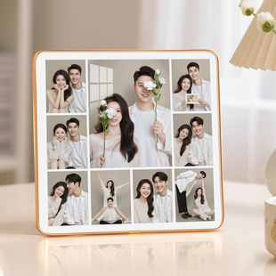 九宫格相框摆台照片定制挂墙做成相册框情侣结婚照水晶打印洗相片