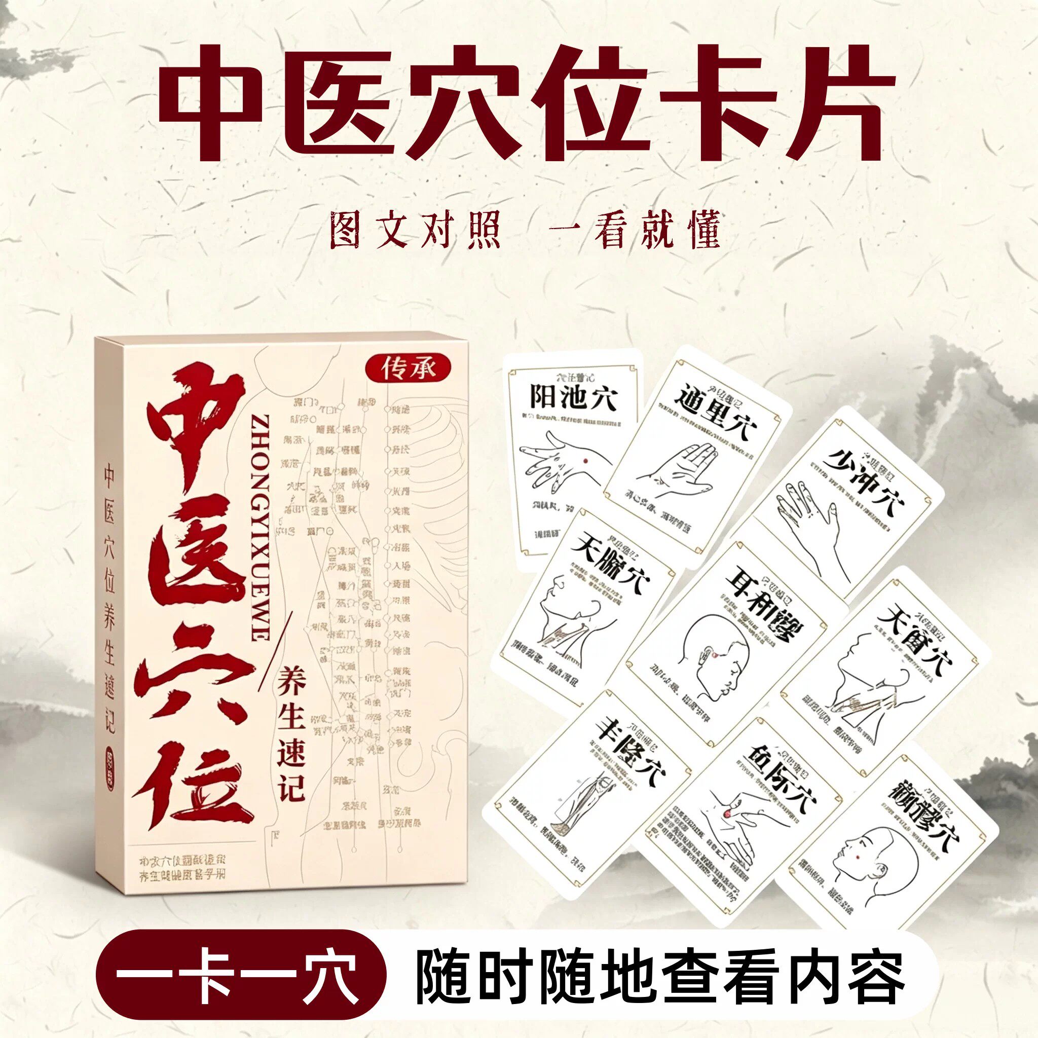 中医穴位卡片走向创意经络