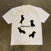 潮牌短袖 宽松百搭上 t恤男女夏季 t恤美式 复古高街印花100重磅短袖