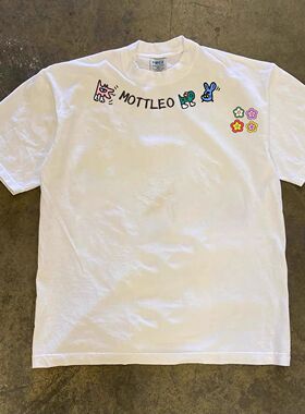 潮牌短袖t恤250G重磅美式潮流休闲字母印花T恤男百搭圆领overszie