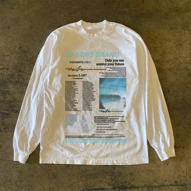 潮牌短袖t恤260g重磅长袖t恤男ins潮牌美式休闲圆领宽松上衣