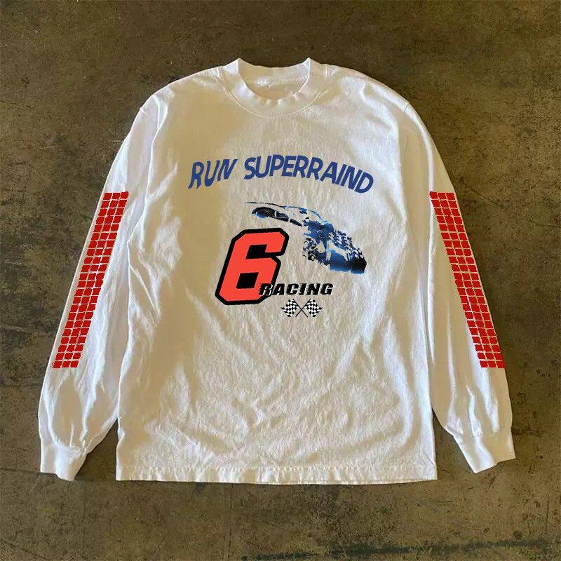 潮牌短袖t恤260g重磅长袖t恤男ins潮牌美式休闲圆领宽松上衣