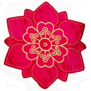 红色刺绣桌布 绣花杯垫 沙发窗帘布贴 红色喜庆 家居布艺 多尺寸