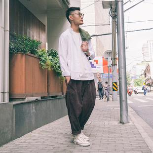 Pants宽松厚款 714street 18AW Corduroy 水洗做旧灯芯绒九分裤