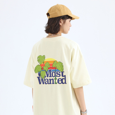 彩虹纯棉宽松半袖t恤男针织短袖