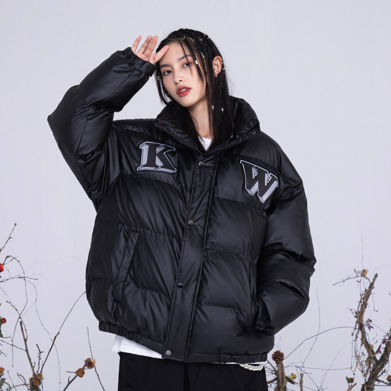 KILLWINNER叛逆基因字母立领皮棉服加厚外套秋冬男女情侣款图片
