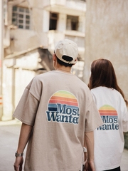 Mostwantedlab彩虹印花宽松落肩夏季薄情侣男女潮流短袖t恤MWTD