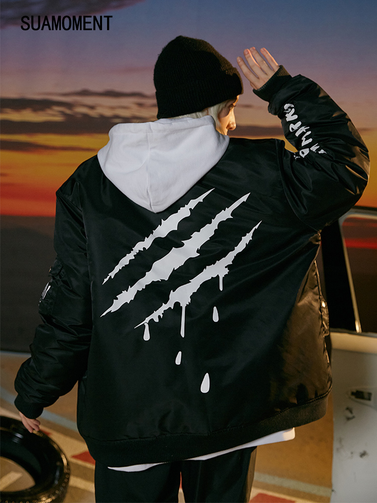 SuaMoment一代血爪印花宽松棉衣