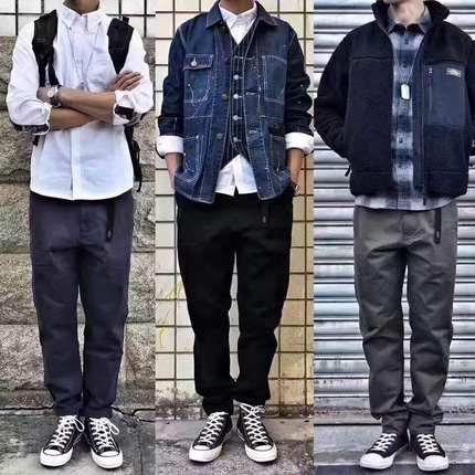 714street水洗军事直筒裤长裤工装裤休闲CHINO三色男女款日系简约