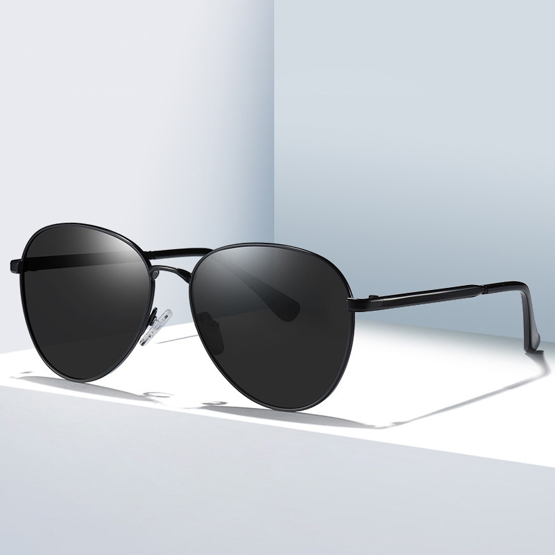 时尚新款复古开车偏光太阳眼镜男女圆框复古金属户外蛤蟆墨镜