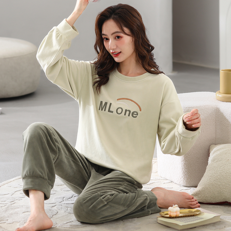 秋冬季海岛绒睡衣家居服秋冬款