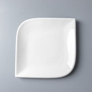 创意陶瓷厚边正方牛排盘子餐厅炒菜盘子熟食盘火锅摆盘子酒店餐具