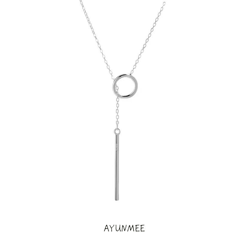 韩国秋毛衣链小众个性几何长款方条圆圈吊坠S925纯银项链时尚百搭,饰品/流行首饰/时尚饰品新,银饰项链,淘宝优惠券,粉丝福利购,淘宝优惠卷