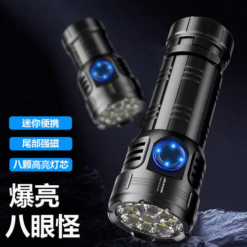 迷你便携  八颗高亮灯芯  尾部强磁