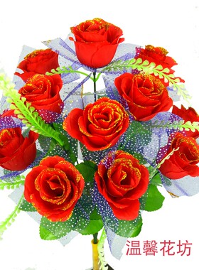 绢花祭祀扫墓仿真玫瑰