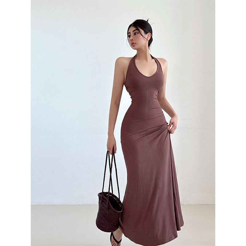 liviahome挂脖背心连衣裙