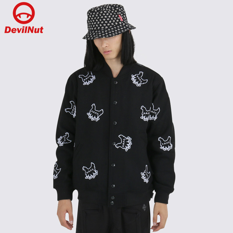 DEVIL NUT潮牌 恶魔 八脚鸡迷彩 棒球 男款 棉服 DNFC AFV