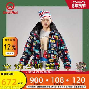 DEVIL NUT潮牌恶魔秋冬无性别情侣款保暖羽绒服超飞侠  ATY