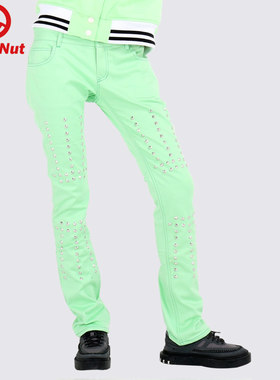 DEVIL NUT 潮牌 恶魔 梭织休闲镶铆钉 女式 休闲裤 SPECIAL ATH