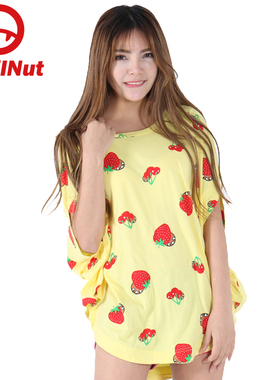 DEVIL NUT潮牌 恶魔 前短后长上衣 女式 T恤  SFO