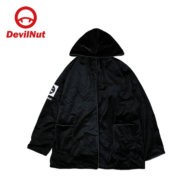 DEVILNUT工装连帽宽松风衣男