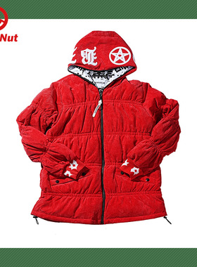 DEVIL NUT潮牌恶魔无性别保暖保暖宽松休闲连帽长款羽绒服