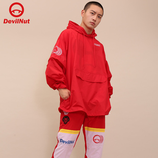 DN体育 DEVIL 中国红新年红大红夹克 男女同款 SET NUT潮牌恶魔